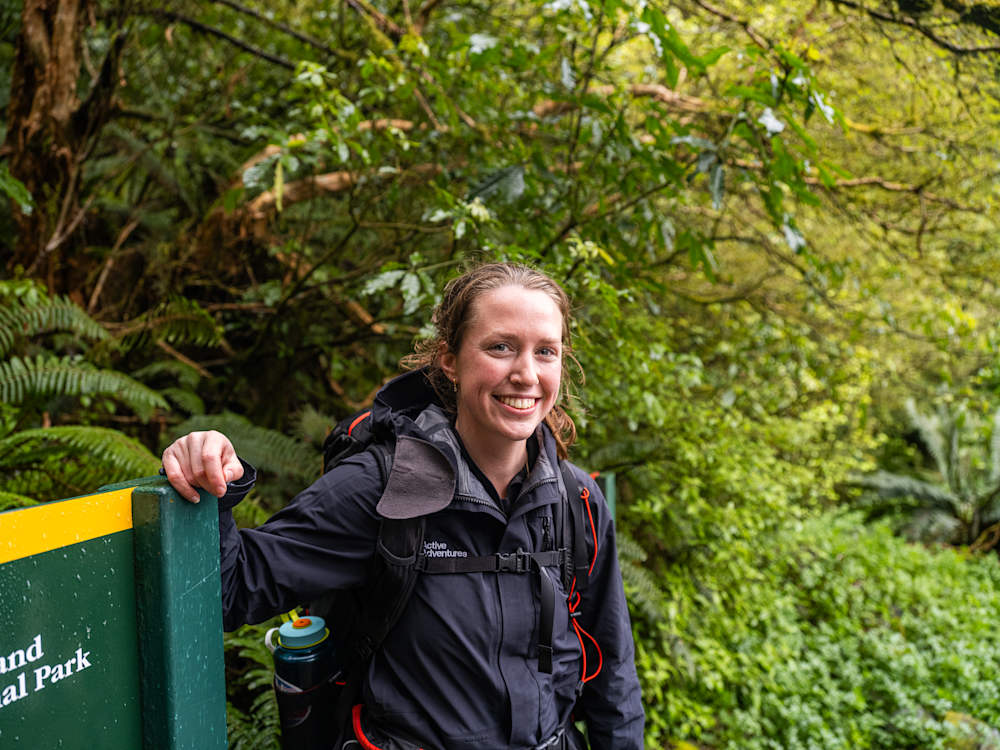 Kelly guiding on the Routeburn Track in the South Island of New Zealand